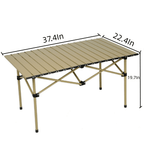 COWIN Folding Camping Table Portable Lightweight Small Beach Table 37.4x22.4x 19.7 in Outdoor for Cooking Beach Hiking Fishing BBQ