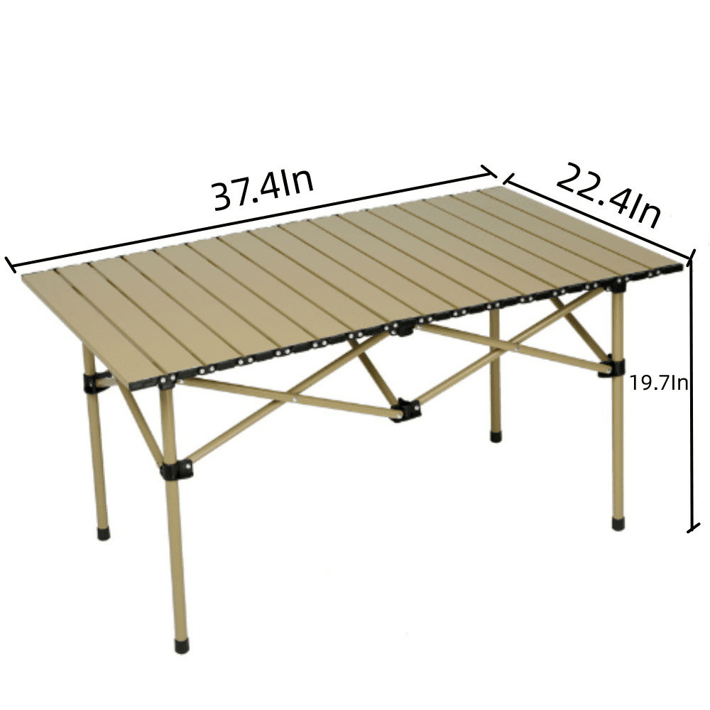 COWIN Folding Camping Table Portable Lightweight Small Beach Table 37.4x22.4x 19.7 in Outdoor for Cooking Beach Hiking Fishing BBQ
