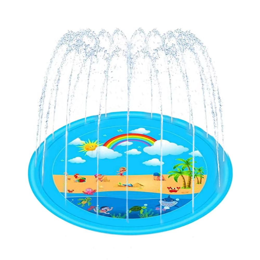 67" Inflatable Splash Pad for Toddlers, Outdoor Sprinkler for Kids, Dog Sprinkler Pool, Inflatable Water Toys Inflatable Wading Baby Poo