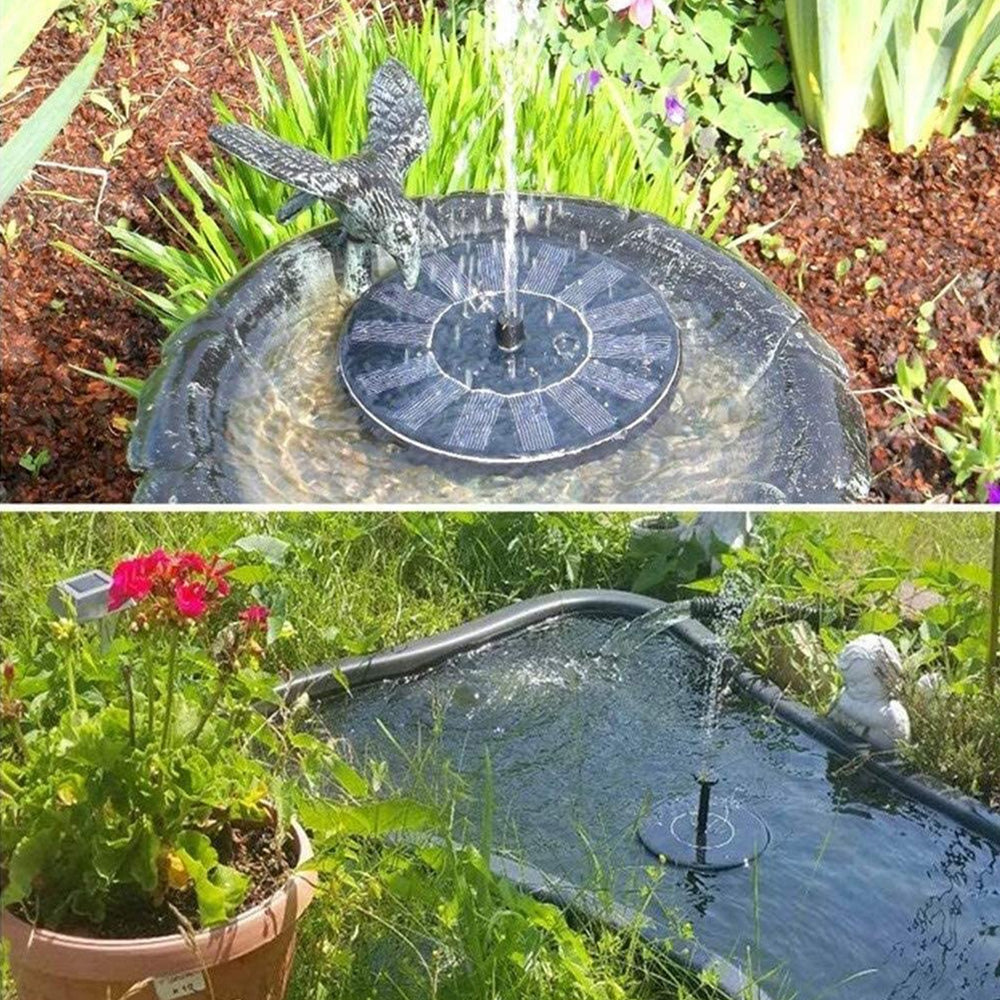 Cowin Solar Bird Bath Fountain Pump, Solar Fountain with 4 Nozzle, Free Standing Floating Solar Powered Water Fountain Pump for Bird Bath, Garden, Pond, Pool, Outdoor