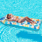Silensys 2-Piece Float Set Lounger Inflatable Pool Floats, Translucent Adult Inflatable Reclining Chair, Pedal and Cup Holder, White and Blue