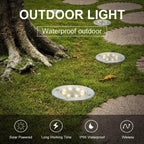 Swfoer Solar Ground Lights Solar Garden Lights 8 Pack Waterproof LED Disk Lights for Pathway, Yard, Patio and Walkway, White