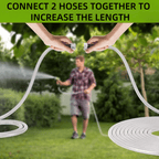 Garden Hose 25 FT,304 Stainless Steel Heavy Duty Water Hose with 7 Function Nozzles No-Kink Rust Proof for Yard Outdoor