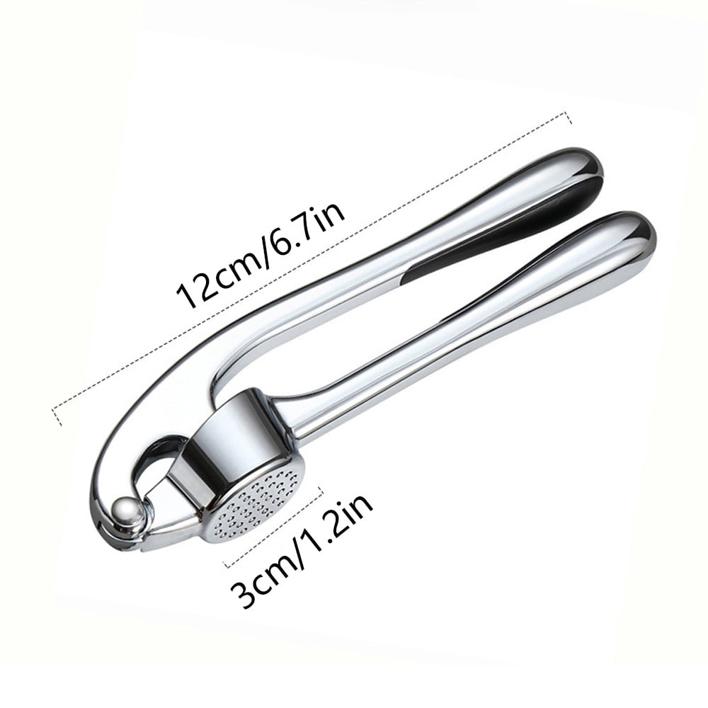 Garlic Press 2 in 1 Professional Zinc Alloy Garlic Mincer Ginger Squeezer Heavy Duty Garlic Crush Chopper, Easy to Clean