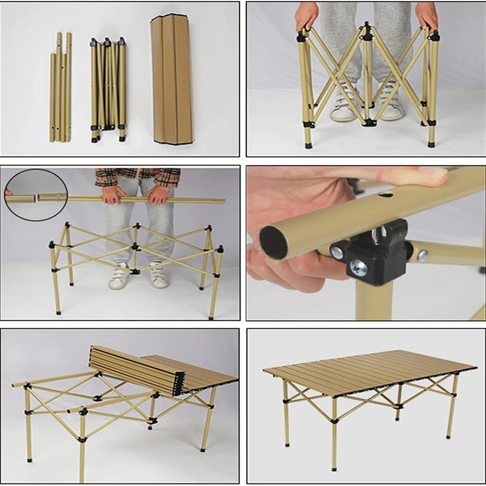 COWIN Folding Camping Table Portable Lightweight Small Beach Table 37.4x22.4x 19.7 in Outdoor for Cooking Beach Hiking Fishing BBQ