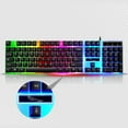 Gaming Keyboard and Mouse Combo, LED Rainbow Backlit Keyboard with 104 Key Computer PC Gaming Keyboard for PC/Laptop (Black)