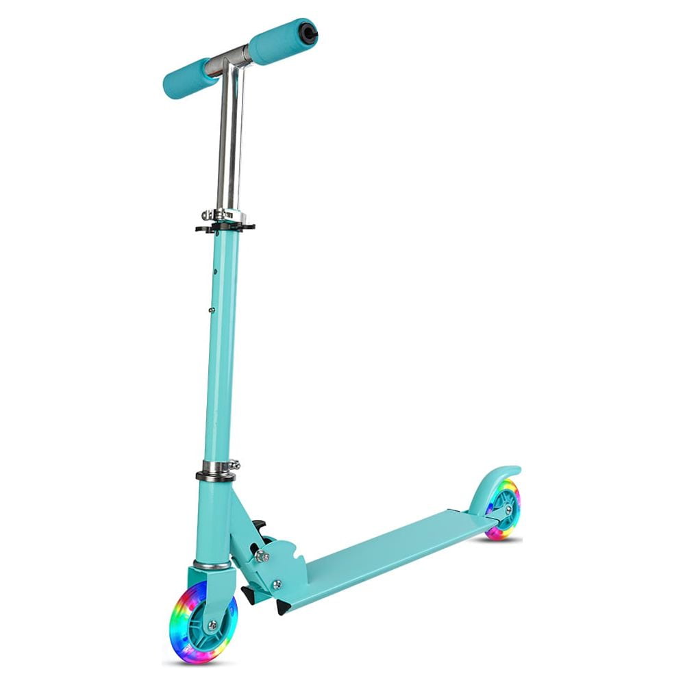 Mighty Rock Scooters for Kids Kick Scooters Adjustable Height Handlebars Foldable with Light-up Wheels for Boys and Girls 6 Years and up