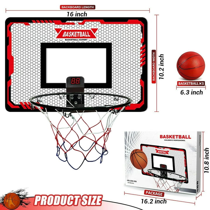 Indoor Basketball Hoop Basketball Hoop Indoor Automatic Scoring Electronic Scoreboard with 3 Balls Basketball Toy for Kids