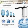 Uncahome Water Pump for 5 Gallon Bottle, Rechargeable Portable Electric Water Bottle Dispenser, Foldable Automatic Water Jug Pump for for Home, Office & Camping (White)