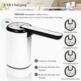 Uncahome Water Pump for 5 Gallon Bottle, Rechargeable Portable Electric Water Bottle Dispenser, Foldable Automatic Water Jug Pump for for Home, Office & Camping (White)