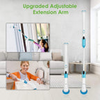 kibhous Electric Spin Scrubber Cordless Power Cleaning Brush with 3 Replaceable Brush Heads Adjustable Extension Arm Shower Scrubber for Bathroom Tub Floor Tile