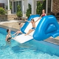 Uncahome Inflatable Water Slide for Pool,Inflatable Pool Slide with Built in Sprayers and Weighted Base for Stability, 9.5x4.5x3.6’’ Blow Up Waterslide for Kids & Adults,Ages 6 & Up,Blue