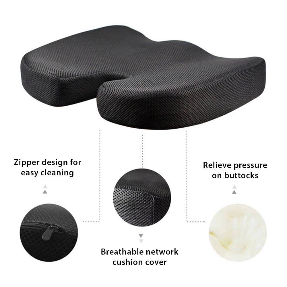 Cosmonic Premium Comfort Seat Cushion - Non-Slip Memory Foam Coccyx Pad for Back, Tailbone & Sciatica Pain Relief- Posture Corrector for Office Chair, Gaming Chair, Car Seat and Wheelchair