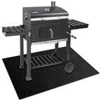 Under Grill Mat, 50 x 36 inch Reusable BBQ Floor Mats, Deck Patio Protector Mat, Indoor Fireplace Mats Fire Pit Mats, Fire and Oil Resistant, Easy to Clean, Black