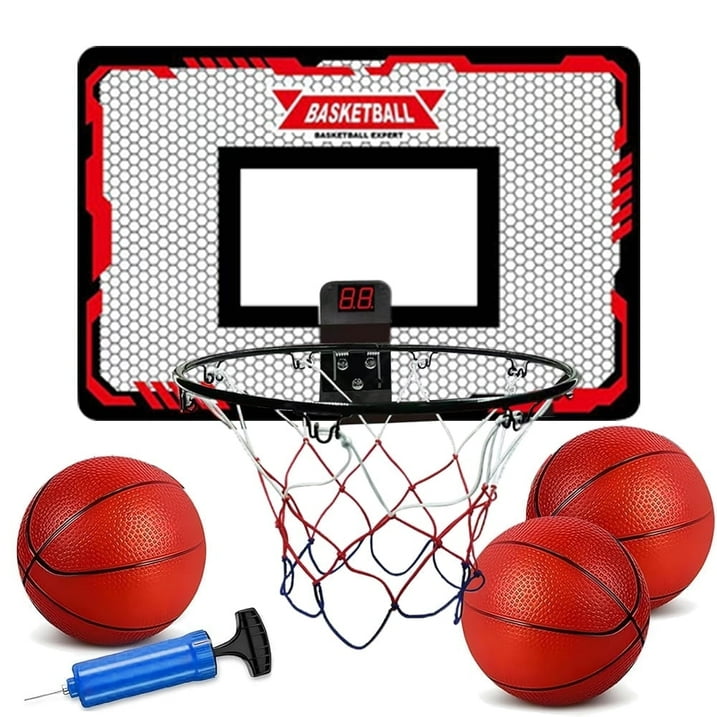 Indoor Basketball Hoop Basketball Hoop Indoor Automatic Scoring Electronic Scoreboard with 3 Balls Basketball Toy for Kids