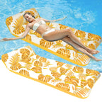 Inflatable Pool Floats Hammock 73 x 34in Adults for Size Water Hammock Lounge with Headrest Floating Pool Lounge Chair for Men and Women (Yellow)