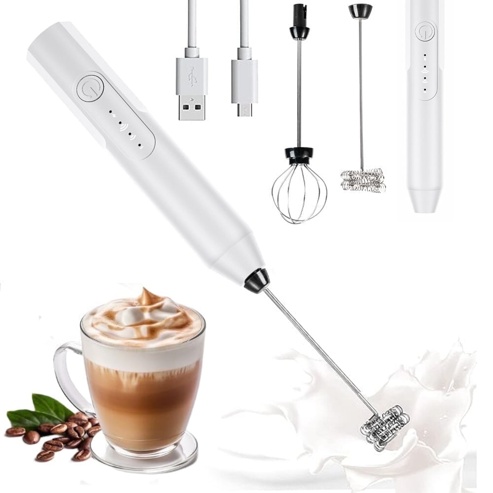 Uncahome Milk Frother Wand Drink Mixer - Handheld Milk Frother Electric Whisk - Easy-Clean Stainless Steel Frother Wand & Mini Blender - Electric Coffee Frother for Milk Coffee Lattes