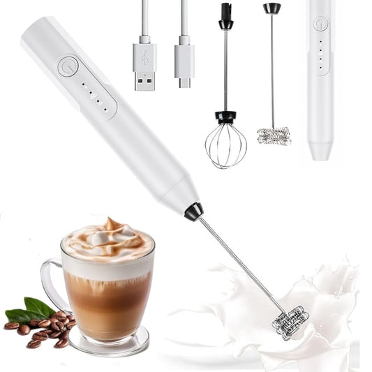 Uncahome Milk Frother Wand Drink Mixer - Handheld Milk Frother Electric Whisk - Easy-Clean Stainless Steel Frother Wand & Mini Blender - Electric Coffee Frother for Milk Coffee Lattes