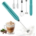 Milk Frother Wand Drink Mixer - Handheld Milk Frother Electric Whisk - Easy-Clean Stainless Steel Frother Wand & Mini Blender - Electric Coffee Frother for Milk Coffee Lattes