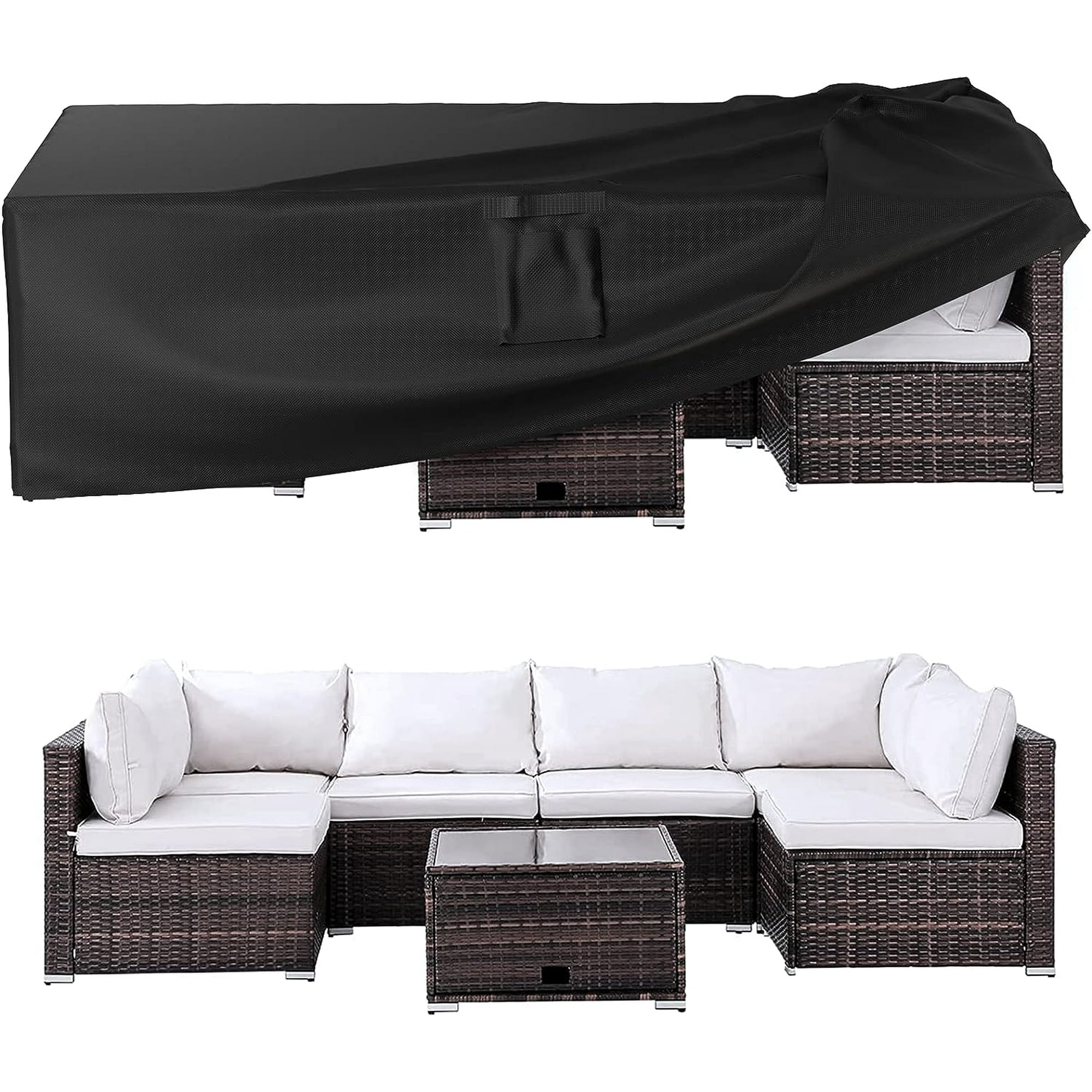 SwFoer Patio Furniture Covers Waterproof Outdoor Couch Sectional Sofa Set Cover 106in x 106in x 28in