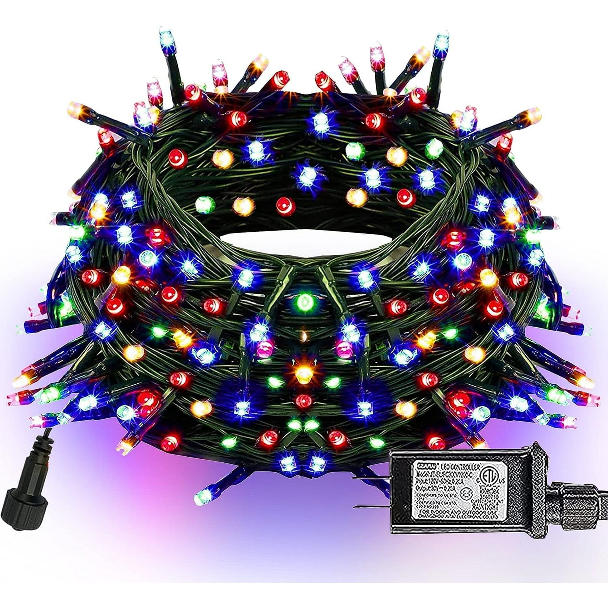 Silensys Christmas String Lights 66Ft 200LEDs Timer Chritsmas Tree Lights 8 Modes for Indoor Xmas Party Yard Garden Multi Colored