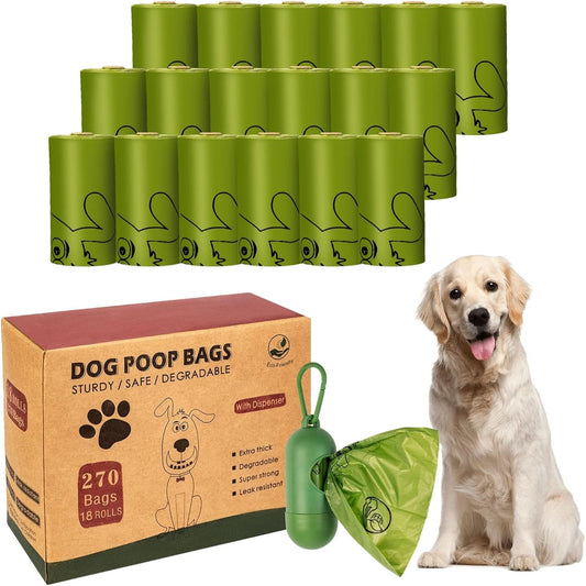 Silensys Dog Poop Bags 270 Count Dog Waste Bags with Dispenser Leak Proof Extra Thick Strong for Dogs Cats Litter Outdoor Puppy Walking