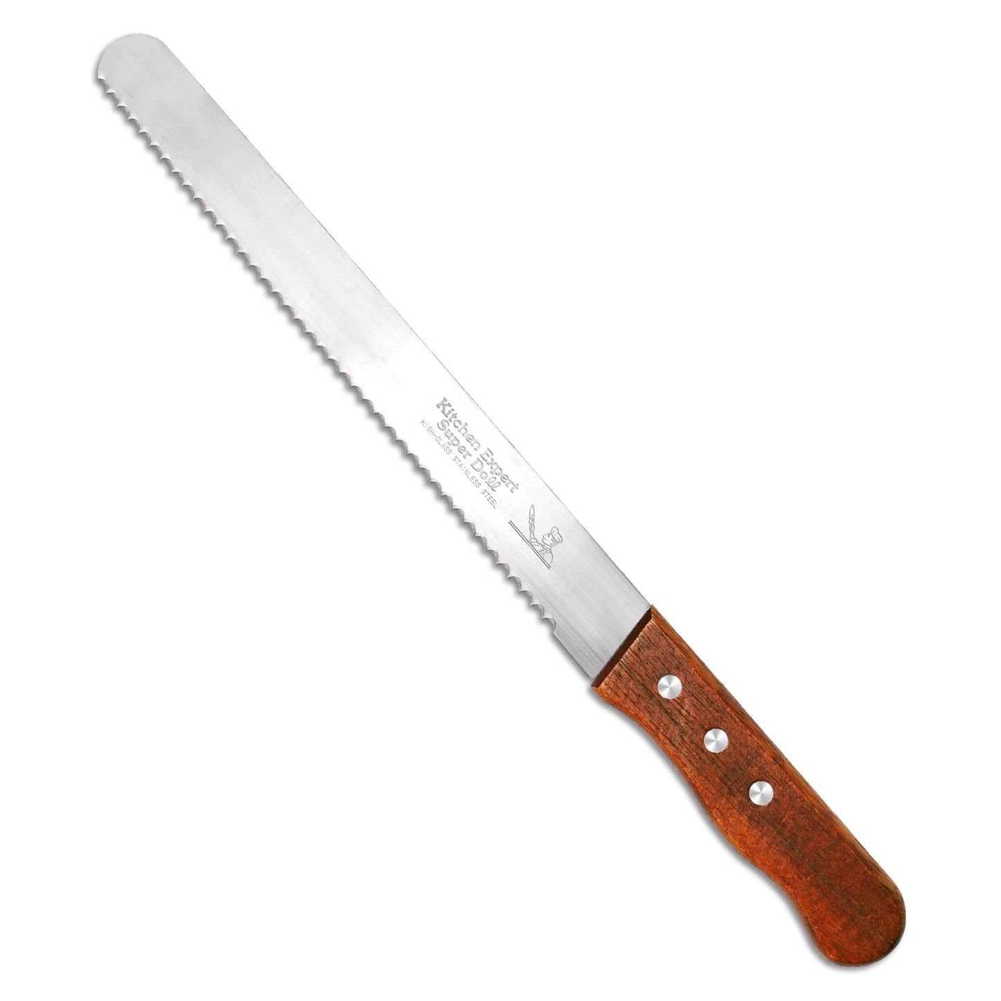 10 inch Bread Knife Serrated Knife Sharp Wavy Edge Bread Cutter Stainless Steel for Slicing Homemade Bread Bagels Cake