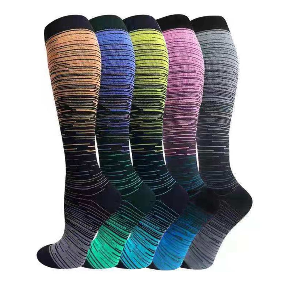 Silensys 5 pairs Gradual Compression Sports Nylon Socks, Waterproof and Sweat Proof, Fast Drying