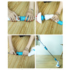 kibhous Electric Spin Scrubber Cordless Power Cleaning Brush with 3 Replaceable Brush Heads Adjustable Extension Arm Shower Scrubber for Bathroom Tub Floor Tile