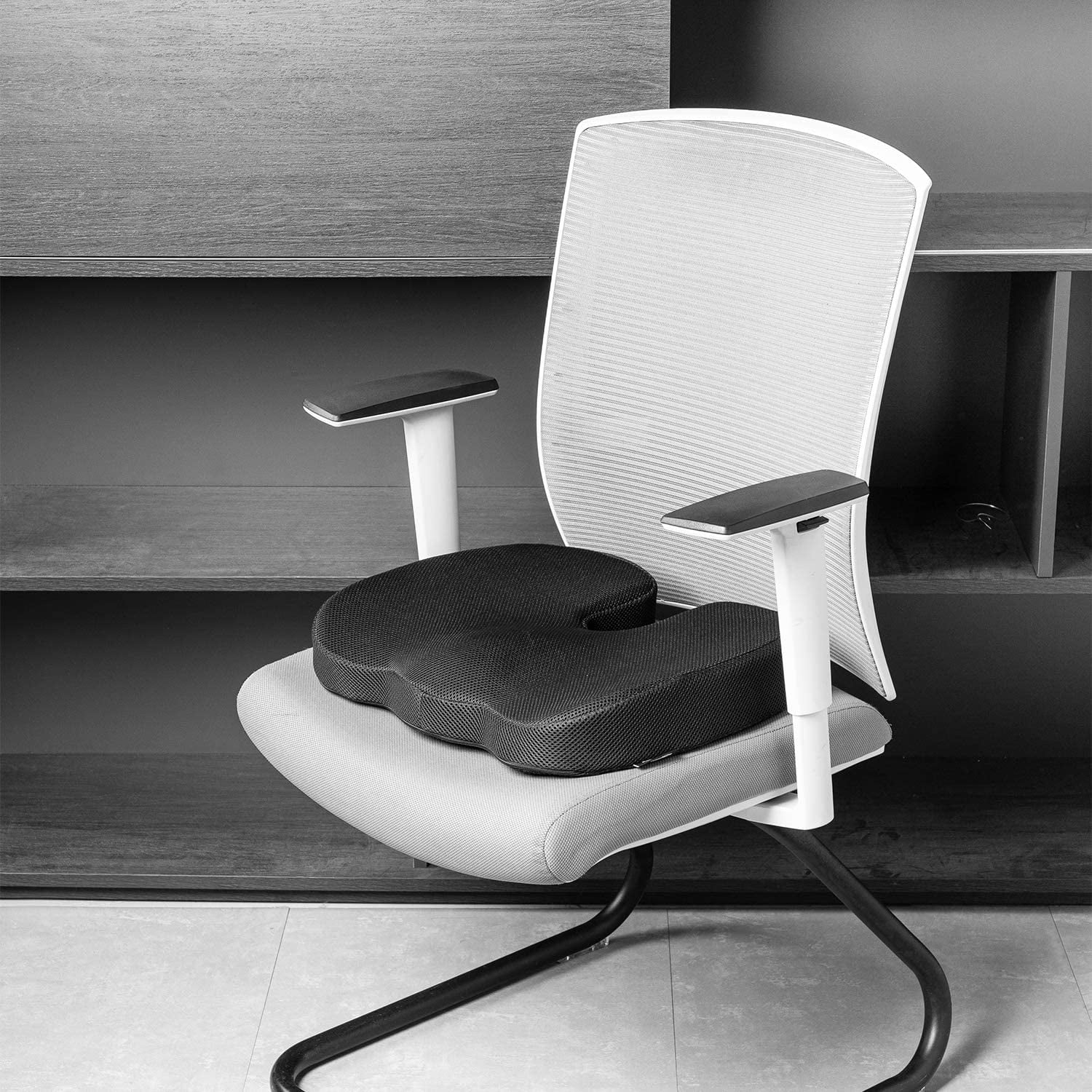 Cosmonic Premium Comfort Seat Cushion - Non-Slip Memory Foam Coccyx Pad for Back, Tailbone & Sciatica Pain Relief- Posture Corrector for Office Chair, Gaming Chair, Car Seat and Wheelchair