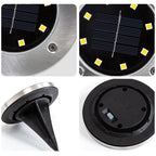 Swfoer Solar Ground Lights Solar Garden Lights 8 Pack Waterproof LED Disk Lights for Pathway, Yard, Patio and Walkway, White