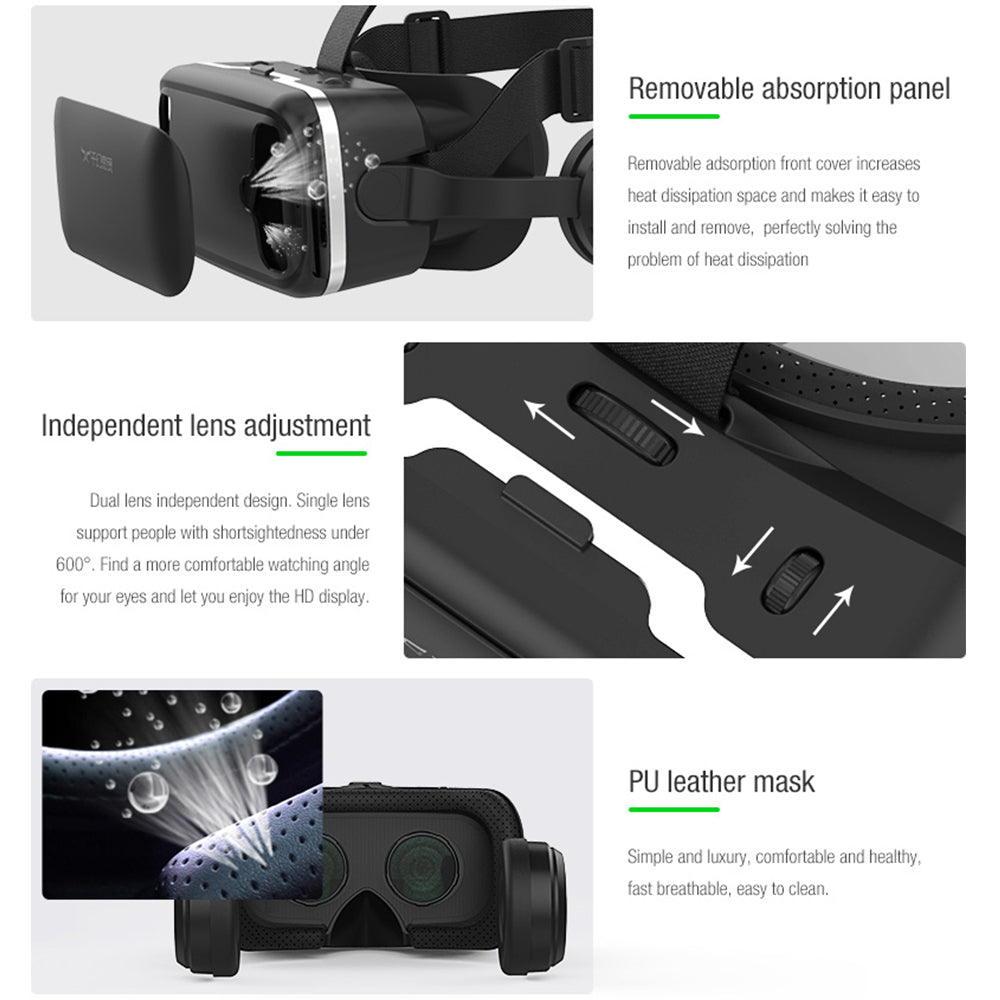 VR Headset 3D Glasses Virtual Reality Headset for VR Games & 3D Movies, Eye Care System for iPhone and Android Smartphones