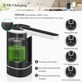 Uncahome Water Pump for 5 Gallon Bottle, Rechargeable Portable Electric Water Bottle Dispenser, Foldable Automatic Water Jug Pump for for Home, Office & Camping (Black)