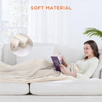 Electric Heated Blanket 100"×90" Flannel Blanket King Size with 10 Heating Levels & 8 Hours Auto Off Fast Heating, Beige