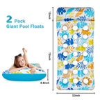 Silensys 2-Piece Float Set Lounger Inflatable Pool Floats, Translucent Adult Inflatable Reclining Chair, Pedal and Cup Holder, White and Blue
