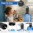 Uncahome Water Pump for 5 Gallon Bottle, Rechargeable Portable Electric Water Bottle Dispenser, Foldable Automatic Water Jug Pump for for Home, Office & Camping (Black)