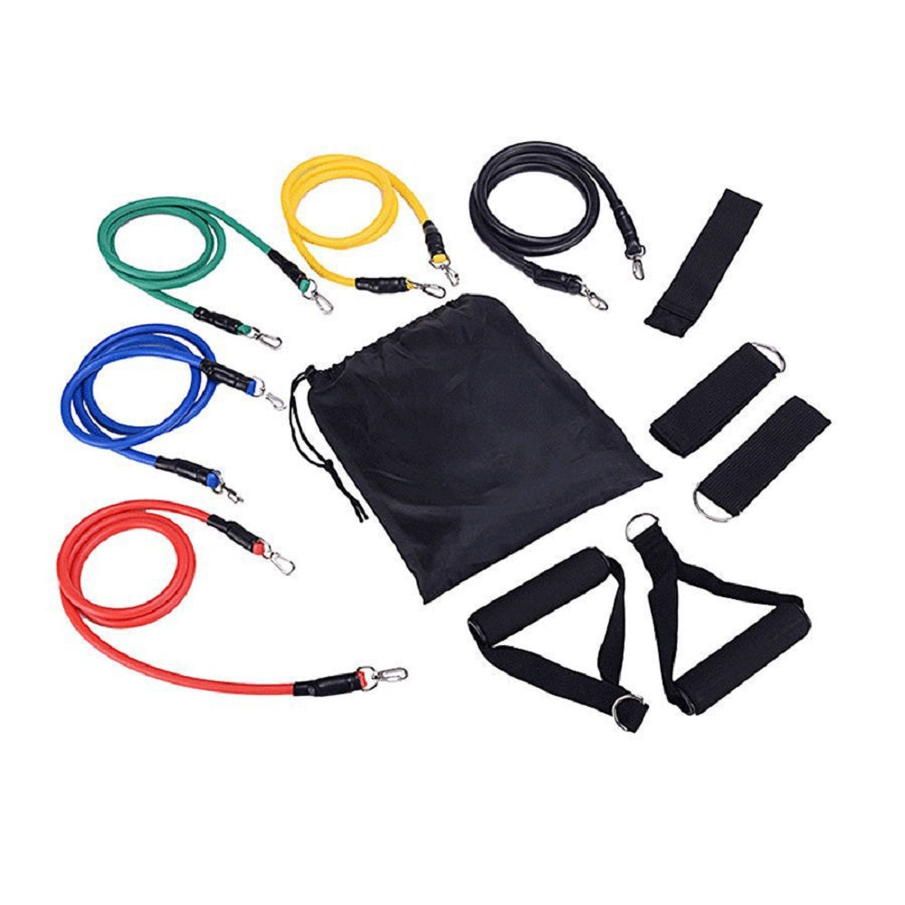 Resistance Bands Set (11 pieces), Exercise Bands with Door Anchor, Handles, Waterproof Carry Bag, Legs Ankle Straps for Resistance Training, Physical Therapy, Home Workouts