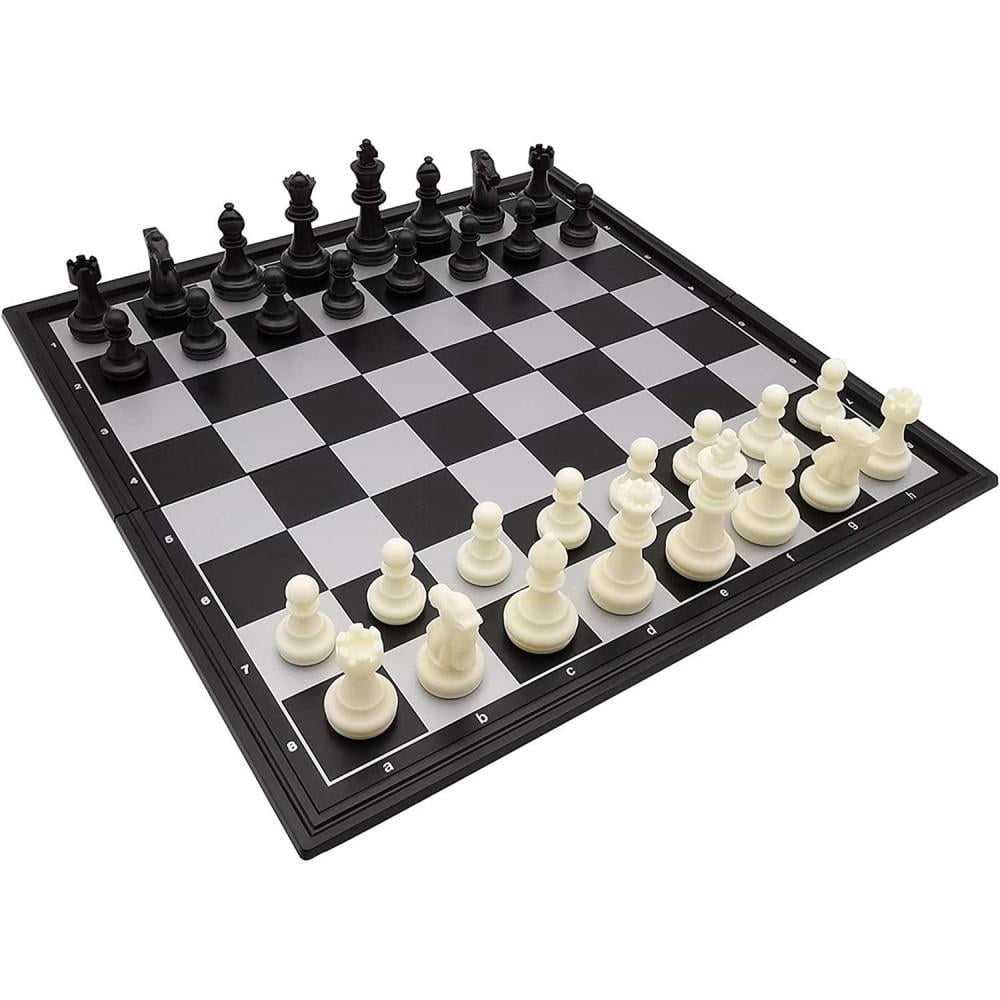 Magnetic Chess Set with Folding Chess Board 15" Foldable Chess Sets Travel Board Games for Kids and Adults