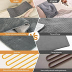 Cowin 12''x24'' Weighted Heating Pad for Back Shoulders, Fast-Heating, Soft Machine Wash Fabric with 3 Heat Settings, Auto Shut Off, Gray