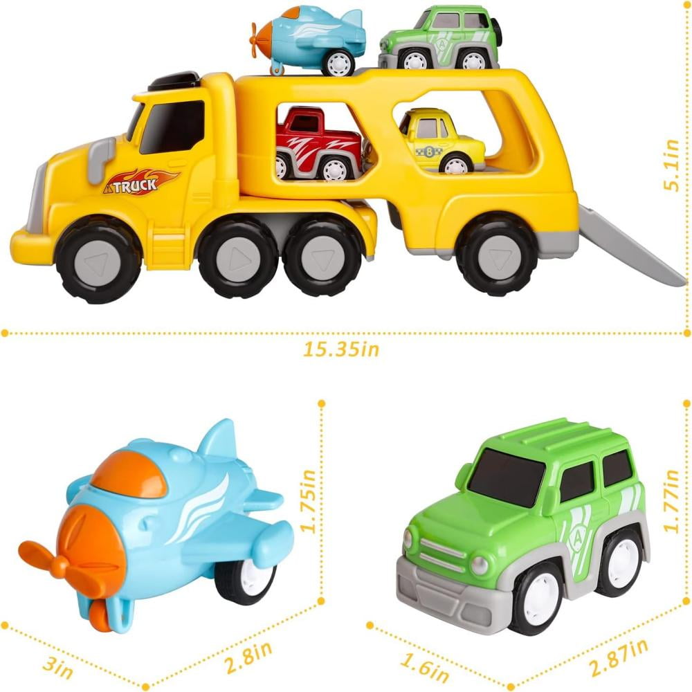 Truck Toys Kids Toys Car for Boys 4 in 1 Carrier Vehicle Transport Toys Birthday Party Boy Gifts for Kids