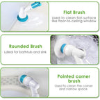 kibhous Electric Spin Scrubber Cordless Power Cleaning Brush with 3 Replaceable Brush Heads Adjustable Extension Arm Shower Scrubber for Bathroom Tub Floor Tile