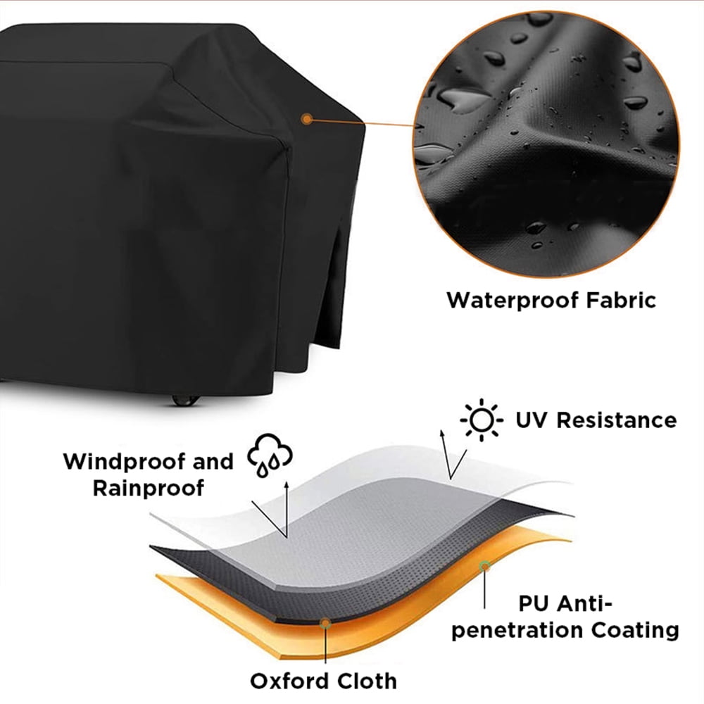 Maraawa Grill Cover, 58 inch BBQ Gas Grill Cover Waterproof Weather Resistant, Dustproof , Fade Resistant, UV Resistant for Char, Black