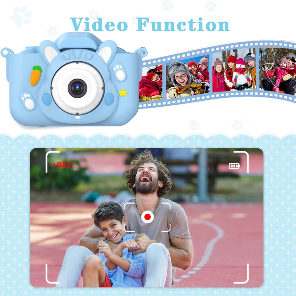 Kids Digital Camera Video Cameras Birthday Gift for Toddler Boy Girl Age 3-8 with 32GB SD Card