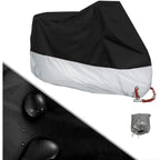 Motorcycle Cover, Waterproof Motorcycle Cover All Weather Outdoor Protection,Oxford , Fit for Length 96" Motors, Blak and Silver
