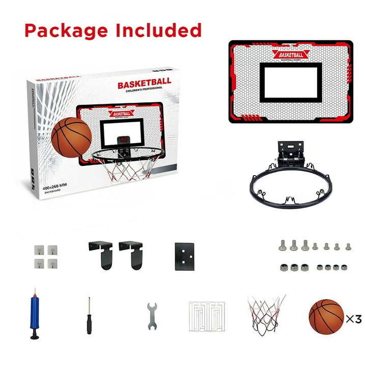 Indoor Basketball Hoop Basketball Hoop Indoor Automatic Scoring Electronic Scoreboard with 3 Balls Basketball Toy for Kids