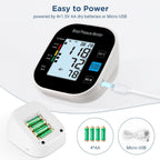 Blood Pressure Monitor for Home Use - Automatic BP Machine with Large Backlit Display High Accuracy for 2 Users with 22-42cm Arm Cuff & Storage Bag (Black)