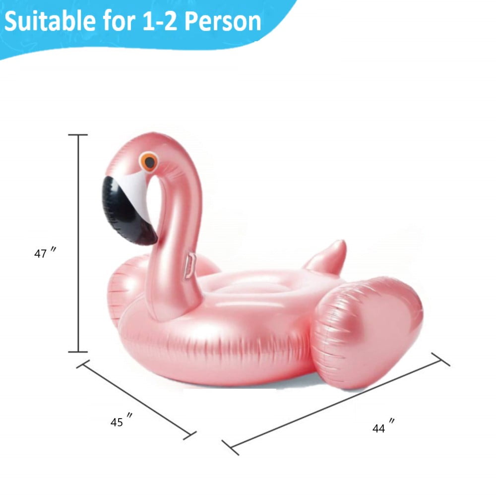 Flamingo Pool Float,Inflatable Giant Flamingo Pool Float,59x33.8'' Swimming Floating Raft Ride,Summer Lake Beach Swimming Pool Toy for Adults & Kids Water Entertainment (Rose Gold)