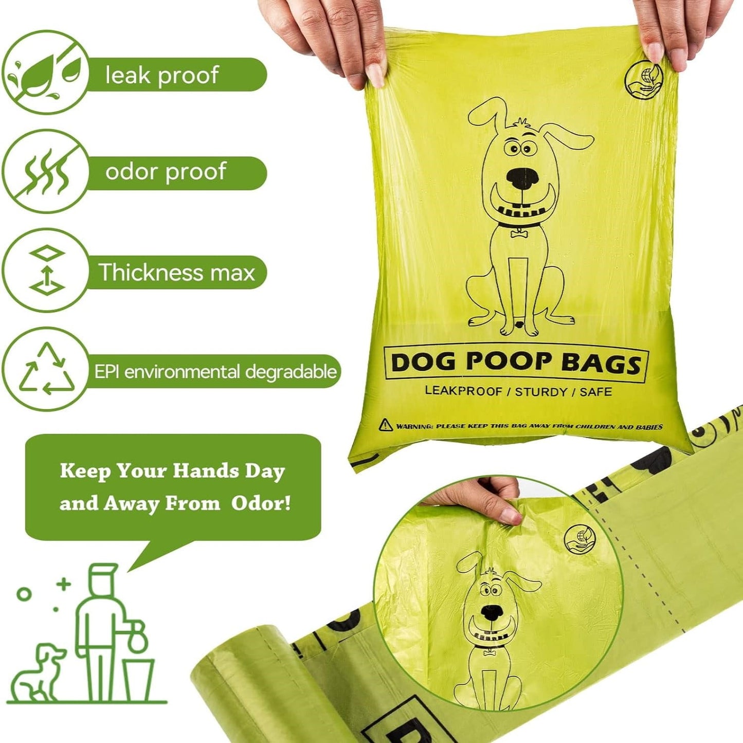 Silensys Dog Poop Bags 270 Count Dog Waste Bags with Dispenser Leak Proof Extra Thick Strong for Dogs Cats Litter Outdoor Puppy Walking