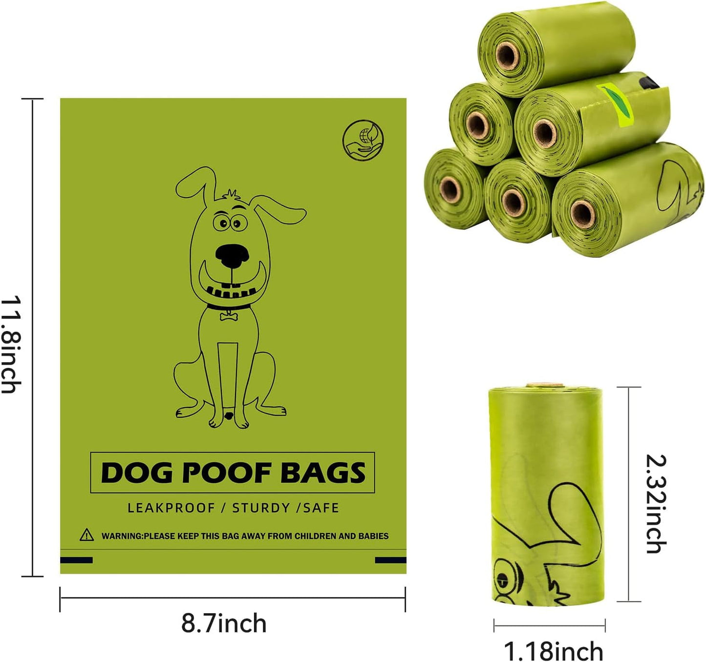 Silensys Dog Poop Bags 270 Count Dog Waste Bags with Dispenser Leak Proof Extra Thick Strong for Dogs Cats Litter Outdoor Puppy Walking