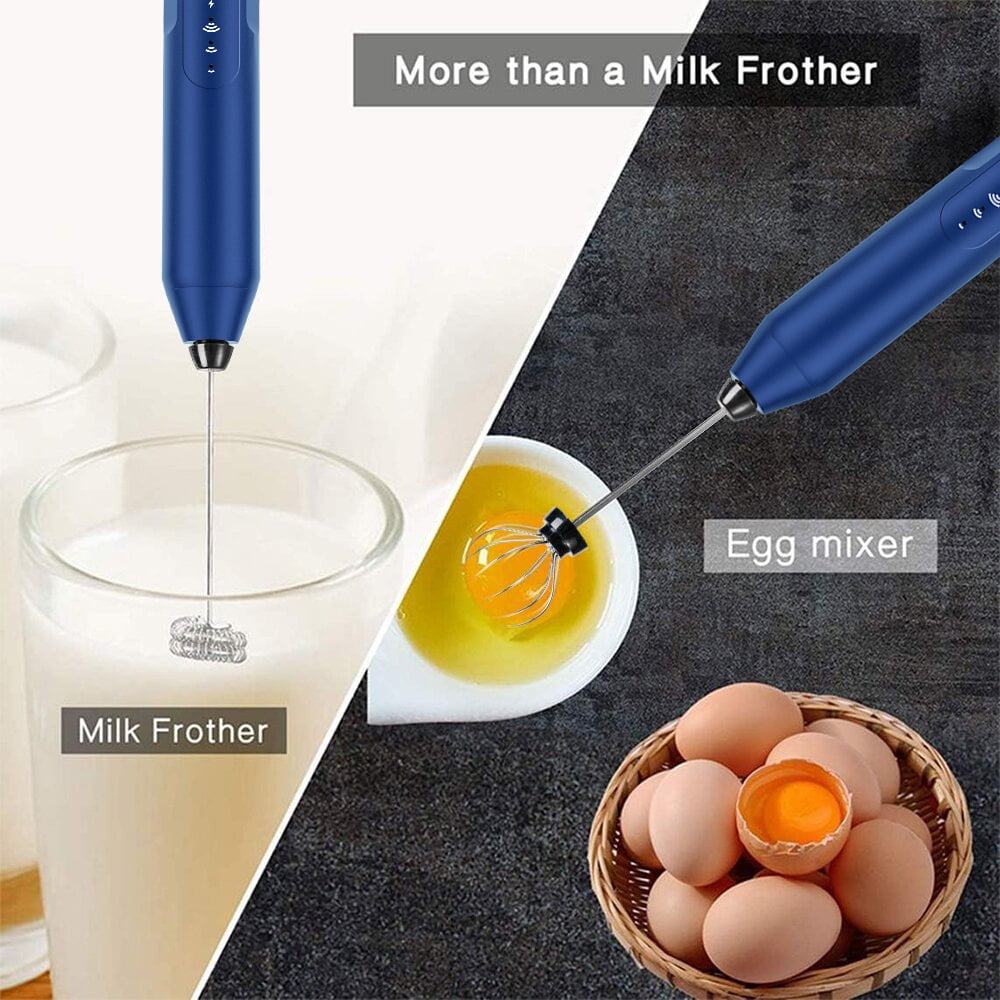 Uncahome Milk Frother Wand Drink Mixer - Handheld Milk Frother Electric Whisk - Easy-Clean Stainless Steel Frother Wand & Mini Blender - Electric Coffee Frother for Milk Coffee Lattes